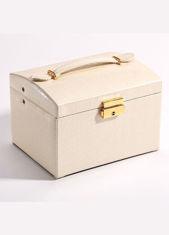 Скринька SP-01111 Champagne для прикрас і ювелірних виробів трирівнева з дзеркалом 13 шт. Casegrace (352011278)