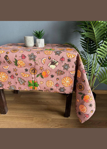 Скатерть Апельсинки рогожка 120 х 150 см Оранжевая No Brand (302815291)