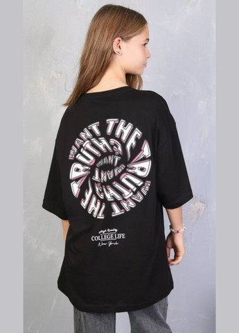 Черная летняя футболка a yugi 7229 A-yugi