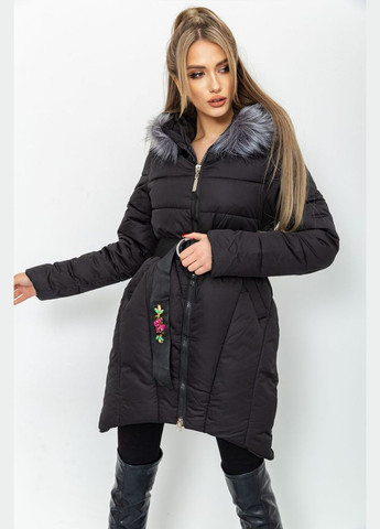 Чорна зимня куртка жіноча зимова, колір чорний, Ager