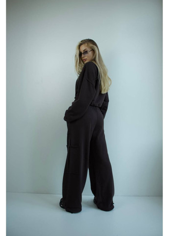 Женский костюм джоггеры+худи черного цвета 35172 No Brand (363132917)