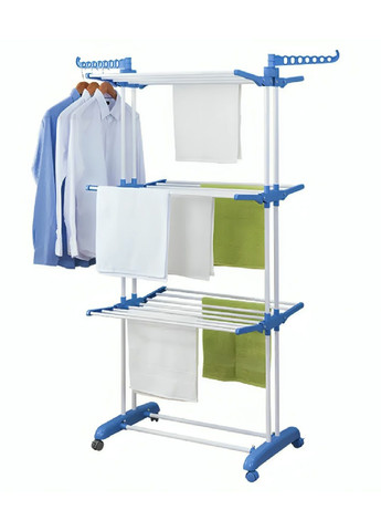 Многоярусная напольная складная сушилка с колесиками нагрузкой до 50 кг для одежды белья вещей 172х73х64 см (481037-Prob) Unbranded (351725721)