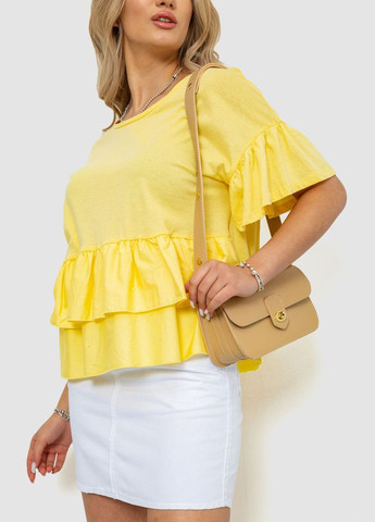 Желтая летняя футболка-блуза, цвет желтый, Ager