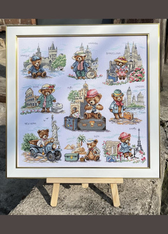 Набор для вышивки мулине ДМС и бисером "Путешествие. Карта желаний", 38х38 см No Brand (340484165)