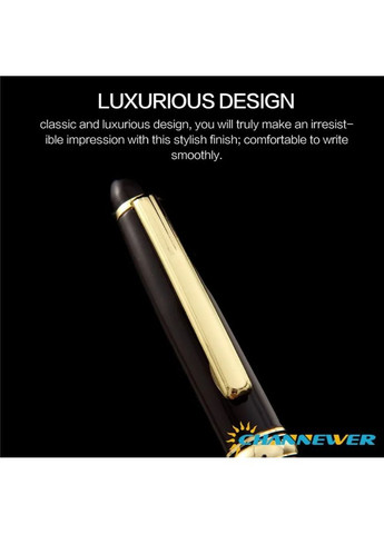 Ручка перова чорна з золотим візерунком для каліграфії та письма, металевий корпус, товщина письма 0.5 мм No Brand (362682327)