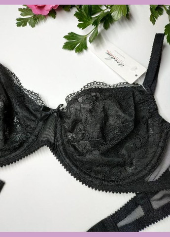 Чёрный бюстгальтер с кружевом 75в 660650 Aveline полиамид