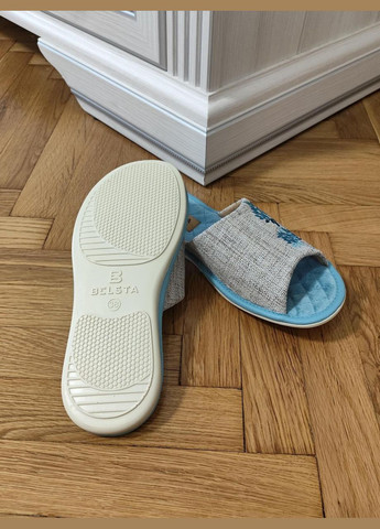 Жіночі льняні тапочки Belsta з вишивкою та відкритим носком Белста (345647045)