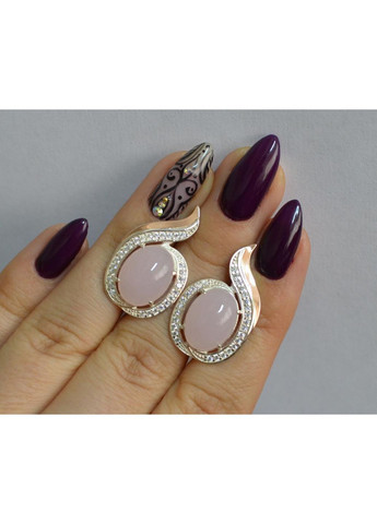 Срібні сережки з золотими вставками Silver Style (366813989)