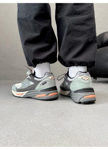 Сірі Осінні кросівки чоловічі new balance 991 mint grey beige нью беланс 991 No Brand