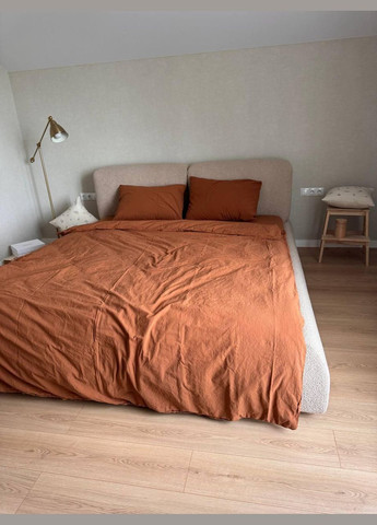 Постельный комплект Вареный хлопок Полуторный 150х210 наволочка 50х70 2шт Медный (П4К-al-sikel-var-010) No Brand (342097618)