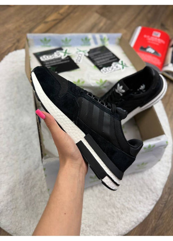 Чорні Осінні кросівки чоловічі adidas zx 500 black / white адідас zx 500 No Brand
