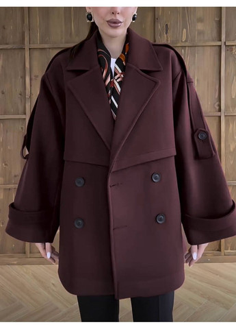 Коричневе зимнє Жіноче пальто оверсайз No Brand