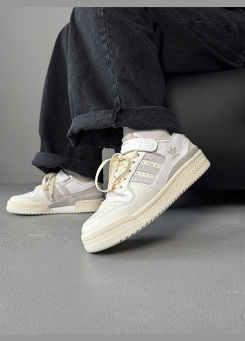 Бежеві Осінні кросівки чоловічі і жіночі adidas adidas forum 84 beige white grey | адідас найтбол бежеві білі сірі No Brand