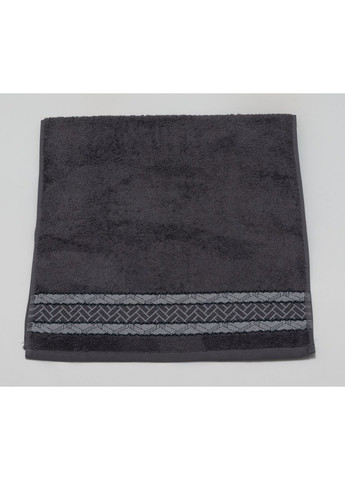 Полотенце махровое 70х140 гладкокрашеное бордюр Геометрия серое Катруся геометрический серый