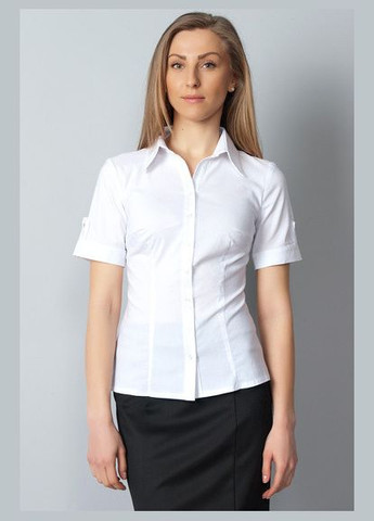 Белая классическая блузка с коротким рукавом Р60 2 Льва (342415023)