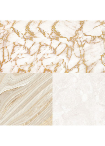 Вініловий фотофон 3D, біла мармурова стіна з золотом, підлога бежевий і білий мармур, 80×80 см, №58288 PhotoVinyl (354360515)