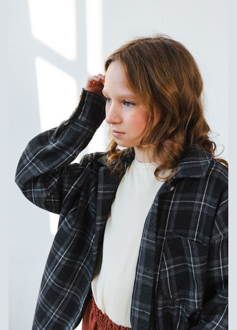 Черная кэжуал рубашка в клетку Top Hat Kids