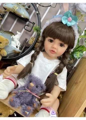 Лялька Reborn Melody 55 см з вушками зайчика No Brand (391477523)