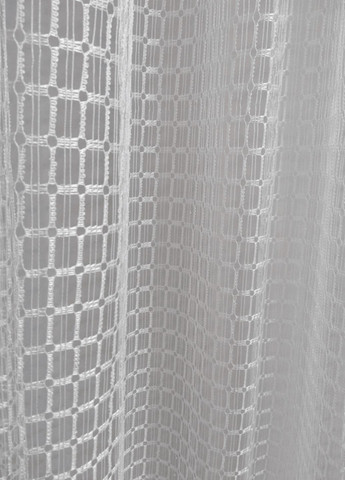 Тюль готовий пошитий білий однотонний, сітка на тасьмі, ширина 300 см, висота 250 см No Brand (288139491)