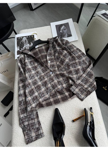 Жіноча коричнева сорочка No Brand (361010496)