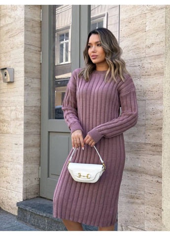 Пудрова сукня базова жіноча в'язана чорна 00348 No Brand