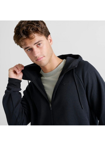 Толстовка чоловіча Primary Dri-Fit Uv Full-Zip Versatile Hoodie Black Nike (364662925)