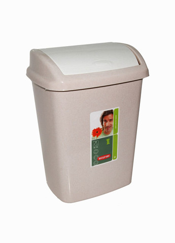 Контейнер для сміття з поворотною кришкою Dominik 10 л (05312) Мармуровий Curver (334004513)