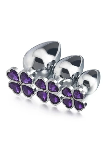 Анальная пробка Metal Clover Butt Plug Jewelry Red Bdsm4u (381047501)
