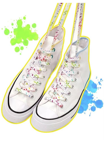 Білі шнурки з кольоровим малюнком для кросівок та черевиків Fashion (307289252)