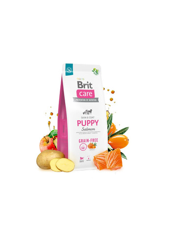 Корм для щенят Dog Grain-free Puppy беззерновий з лососем 3 кг (8595602558810) Brit Care (364787915)