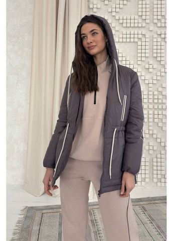 Темно-сіра демісезонна куртка на кулісці, колір темно-сірий Nenka