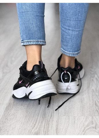 КРОСІВКИ ЖІНОЧІ NIKE M2K TEKNO BLACK WHITE «PINK LOGO» НАЙК М2К ТЕКНО No Brand рожеві демісезони (368858064)