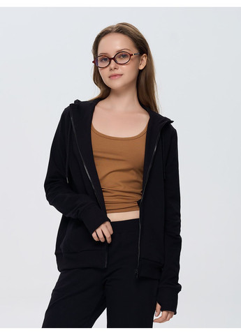 Зип-худи женское с вырезом для пальца графитовое ТМ РОЗА Роза (364229793)