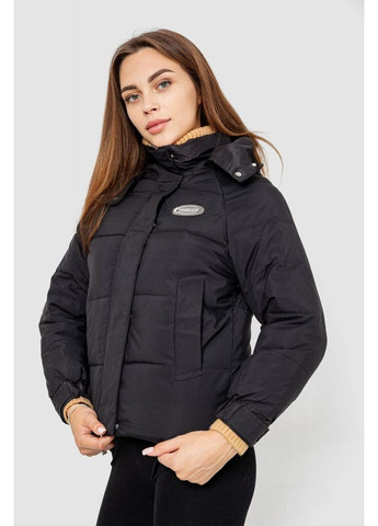 Черная куртка женская демисезонная с рукавом реглан, 244re115 Ager