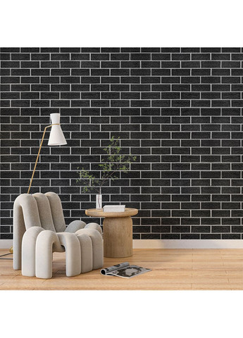 Панель стеновая 700х700х5мм Чёрный кирпич с белым StickerWall-SW-00001503 Sticker Wall (369165853)