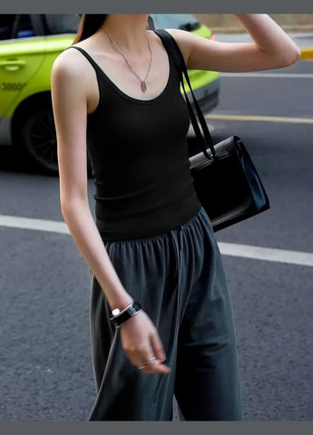 Базова чорна майка з віскози в універсальному розмірі 40-46 No Brand — 338187743