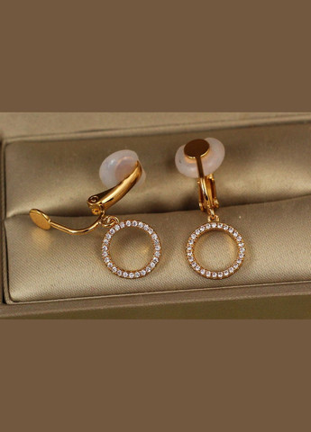 Серьги клипсы обруч 2,9 см золотистые Xuping Jewelry (339869449)