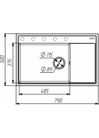 Гранитная мойка для кухни AZURIT 7950 матовая Белая в точку Valeso (358059804)