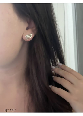 Серебряные серьги Волна No Brand (354721497)