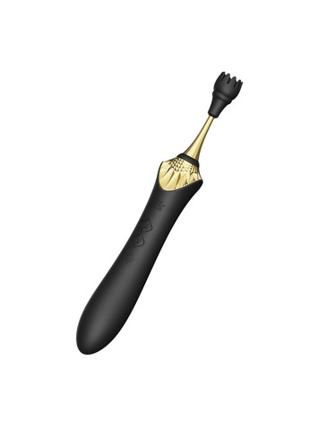 Мультифункциональный вибратор — Bess 2 Obsidian Black, 4 насадки, подогрев Zalo (303891468)