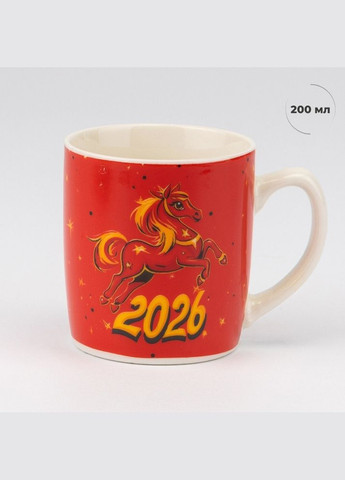 Чашка с ложкой новогодняя Год Коноди 200 мл 8 см 19250-003 No Brand (346152430)