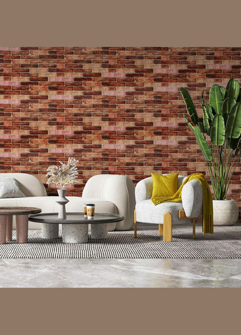 Самоклеюча 3D панель під коричневу катеринославську цеглу 19600x700x3мм SW-00001469 Sticker Wall (300241858)