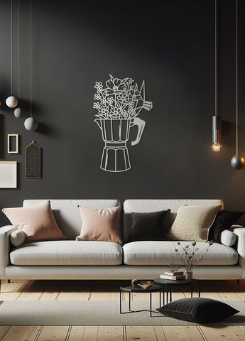 Сучасна картина на кухню, декоративне панно з дерева "Арома кава", оригінальний подарунок 80х48 см Woodyard (292013195)