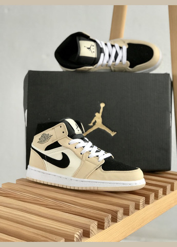 Кросівки жіночі і чоловічі Nike Air Jordan Retro 1 beige | Найк Аір Джордан Ретро 1 бежеві No Brand бежеві всесезони (307288667)