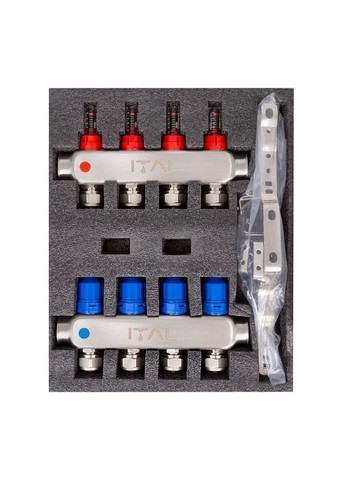 Колекторний блок із витратомірами HC1-04 x 3/4"Ek, нержавіюча сталь ITAL (316088929)