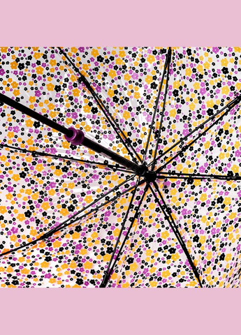 Прозрачный зонт большой с цветочками для женщин l042 birdcage-2 hippie scatter (разноцветные незабудки) Fulton (334014757)