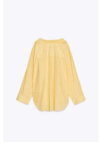 Смугаста поплінова сорочка оверсайз Zara (355801448)