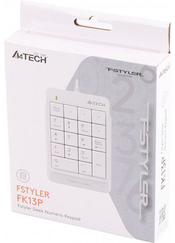 Клавіатура дротова Fstyler Numeric Keypad White FK13P A4Tech (339081057)