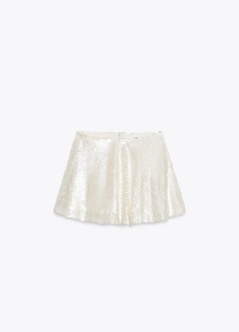 Бежевая однотонная юбка Zara