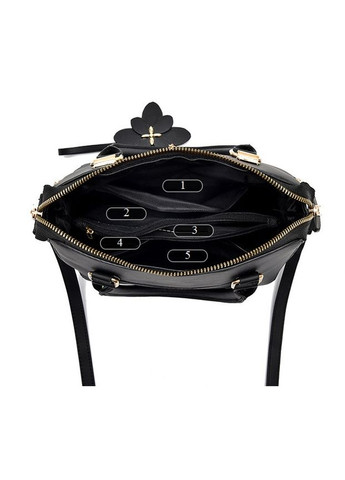 Женская сумка с вышивкой цветами сумочка с брелком черная OEM (322648767)